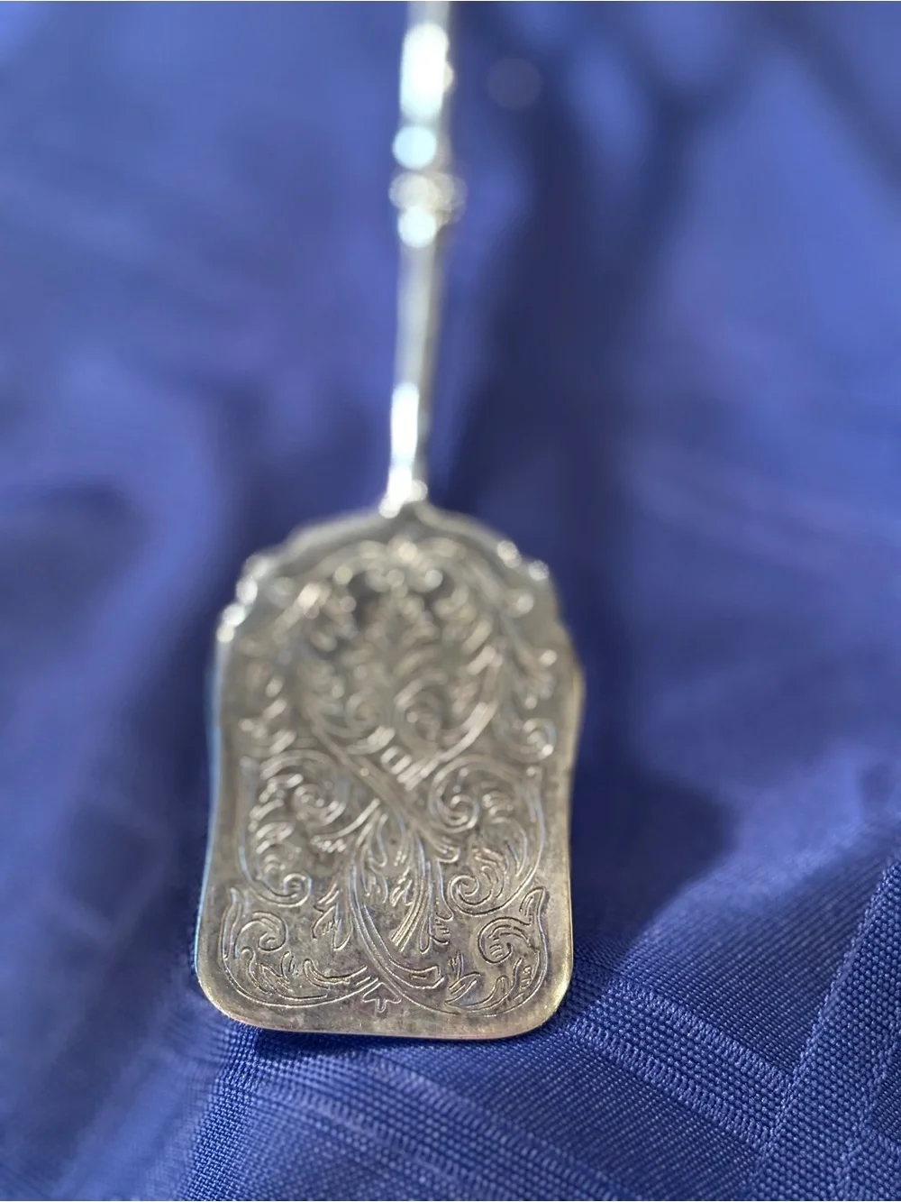 Vintage Silver Plate Pastry Tongs Ornate Floral Engraved Dessert Server